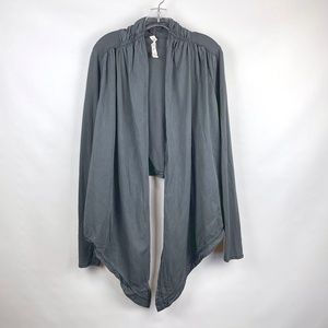 Lululemon Women Sz 10 Gray Your Best Breath Long Sleeve Wrap Tie Front Top Yoga